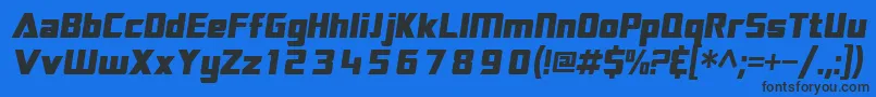 SftransroboticsOblique Font – Black Fonts on Blue Background