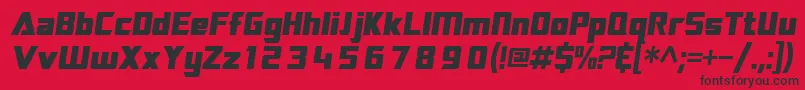 SftransroboticsOblique Font – Black Fonts on Red Background