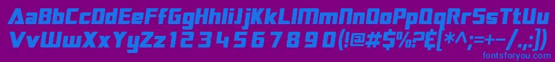 SftransroboticsOblique Font – Blue Fonts on Purple Background