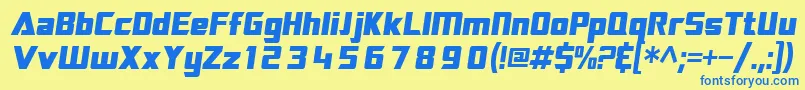 SftransroboticsOblique Font – Blue Fonts on Yellow Background