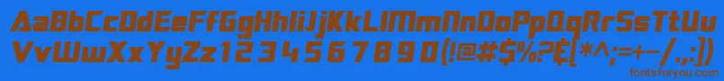 SftransroboticsOblique Font – Brown Fonts on Blue Background
