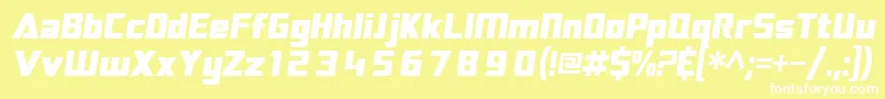 SftransroboticsOblique Font – White Fonts on Yellow Background