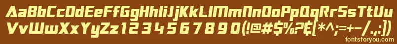 SftransroboticsOblique Font – Yellow Fonts on Brown Background