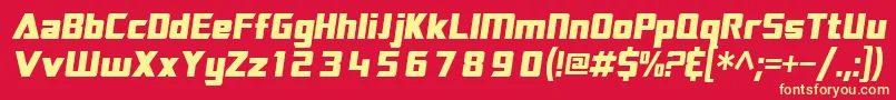 SftransroboticsOblique Font – Yellow Fonts on Red Background