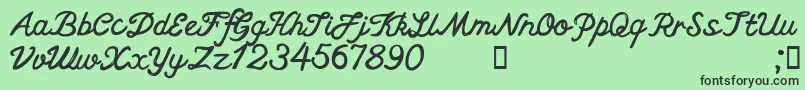 CftheoceansongpersonalReg Font – Black Fonts on Green Background