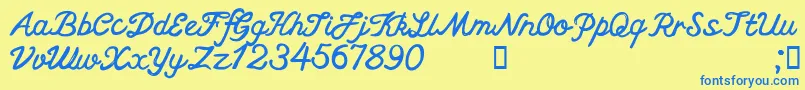 CftheoceansongpersonalReg Font – Blue Fonts on Yellow Background