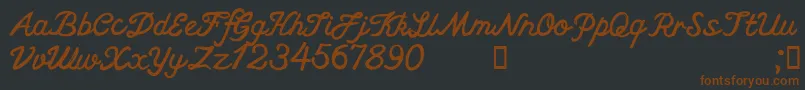 CftheoceansongpersonalReg Font – Brown Fonts on Black Background