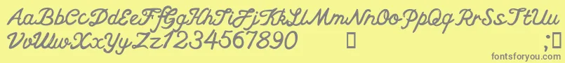 CftheoceansongpersonalReg Font – Gray Fonts on Yellow Background