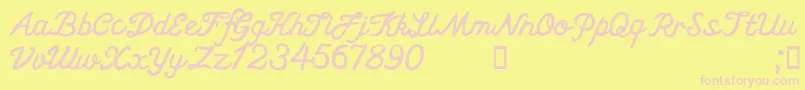 CftheoceansongpersonalReg Font – Pink Fonts on Yellow Background
