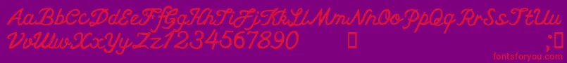 CftheoceansongpersonalReg Font – Red Fonts on Purple Background