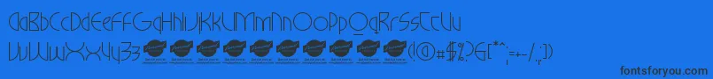 MilkywayhotelPersonaluseonly Font – Black Fonts on Blue Background