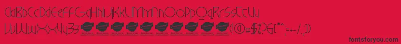 Fonte MilkywayhotelPersonaluseonly – fontes pretas em um fundo vermelho