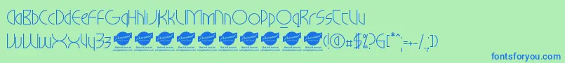 MilkywayhotelPersonaluseonly Font – Blue Fonts on Green Background