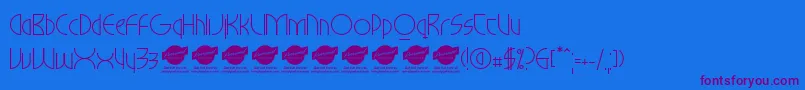 Шрифт MilkywayhotelPersonaluseonly – фиолетовые шрифты на синем фоне