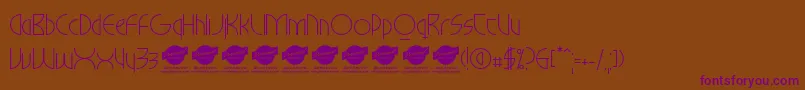 MilkywayhotelPersonaluseonly Font – Purple Fonts on Brown Background