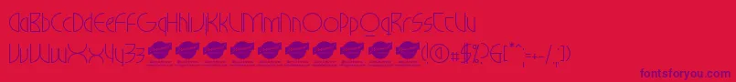 MilkywayhotelPersonaluseonly Font – Purple Fonts on Red Background