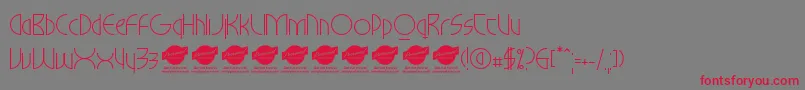 MilkywayhotelPersonaluseonly-Schriftart – Rote Schriften auf grauem Hintergrund