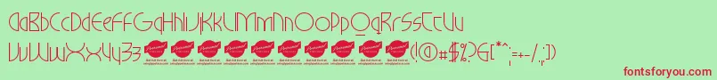 MilkywayhotelPersonaluseonly Font – Red Fonts on Green Background