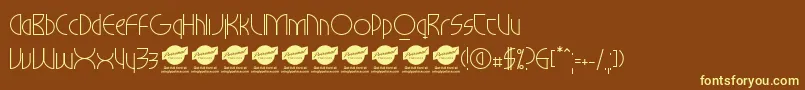 MilkywayhotelPersonaluseonly Font – Yellow Fonts on Brown Background