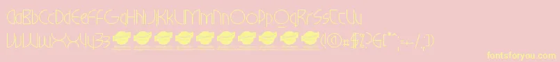 MilkywayhotelPersonaluseonly-Schriftart – Gelbe Schriften auf rosa Hintergrund
