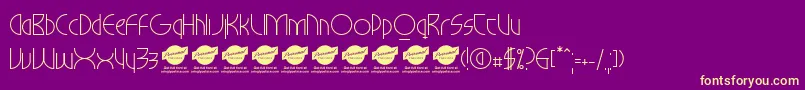 MilkywayhotelPersonaluseonly Font – Yellow Fonts on Purple Background