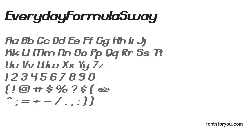 Schriftart EverydayFormulaSway – Alphabet, Zahlen, spezielle Symbole