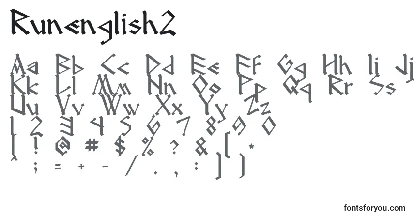 Czcionka Runenglish2 – alfabet, cyfry, specjalne znaki
