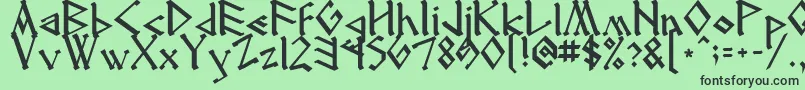 Runenglish2 Font – Black Fonts on Green Background