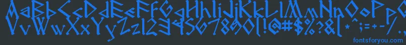 Runenglish2 Font – Blue Fonts on Black Background