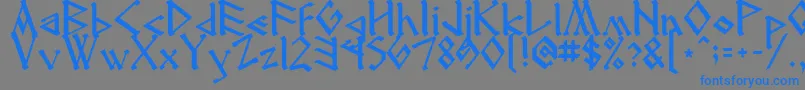 Runenglish2 Font – Blue Fonts on Gray Background