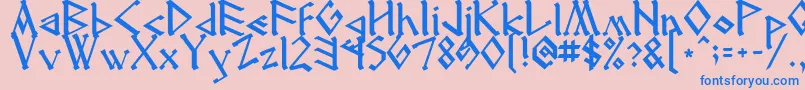 Runenglish2 Font – Blue Fonts on Pink Background