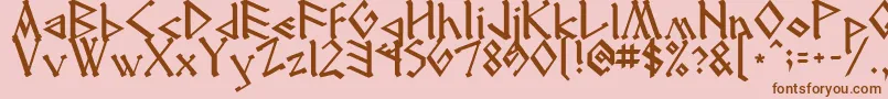 Runenglish2 Font – Brown Fonts on Pink Background