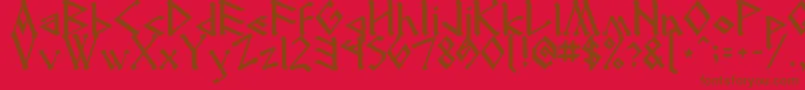 Runenglish2 Font – Brown Fonts on Red Background