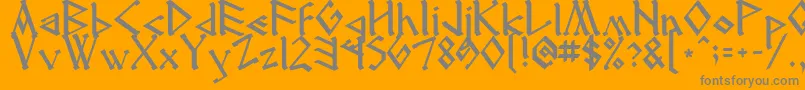 Runenglish2 Font – Gray Fonts on Orange Background