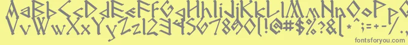 Runenglish2 Font – Gray Fonts on Yellow Background