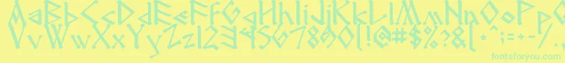 Runenglish2 Font – Green Fonts on Yellow Background