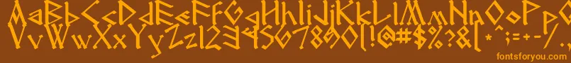 Runenglish2 Font – Orange Fonts on Brown Background