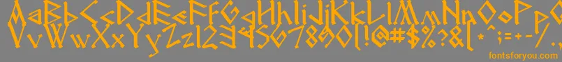 Runenglish2 Font – Orange Fonts on Gray Background