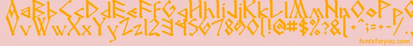 Runenglish2 Font – Orange Fonts on Pink Background