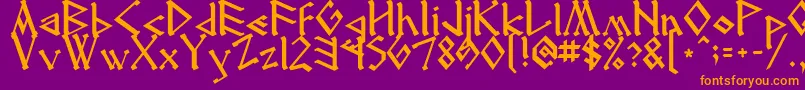 Runenglish2 Font – Orange Fonts on Purple Background