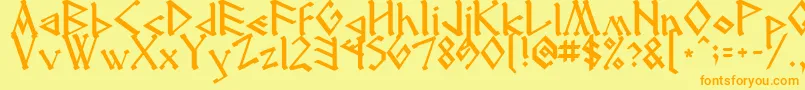 Runenglish2 Font – Orange Fonts on Yellow Background