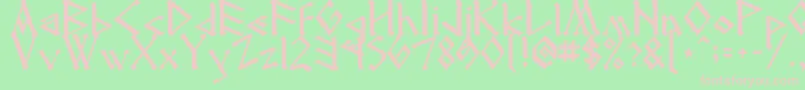 Runenglish2 Font – Pink Fonts on Green Background