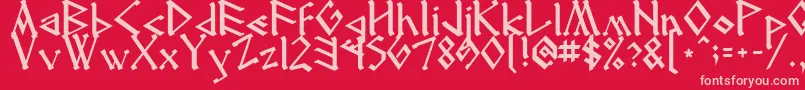 Runenglish2 Font – Pink Fonts on Red Background