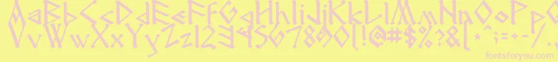 Runenglish2 Font – Pink Fonts on Yellow Background