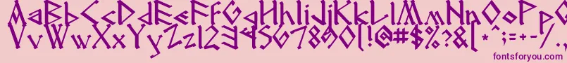 Runenglish2 Font – Purple Fonts on Pink Background