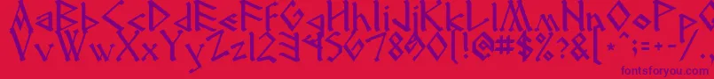 Runenglish2 Font – Purple Fonts on Red Background