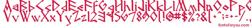 Runenglish2 Font – Red Fonts on White Background