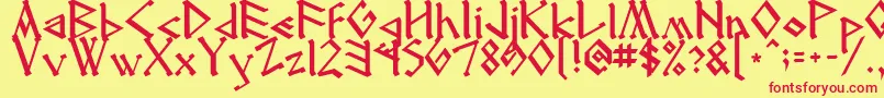 Runenglish2 Font – Red Fonts on Yellow Background
