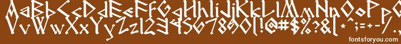 Runenglish2 Font – White Fonts on Brown Background