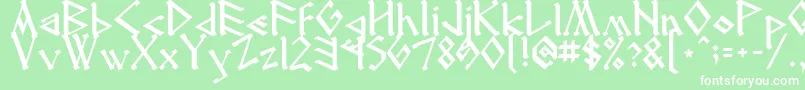 Runenglish2 Font – White Fonts on Green Background